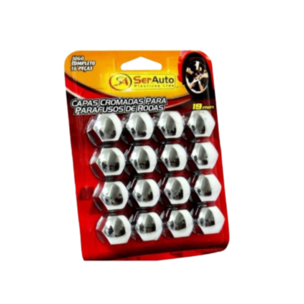 JOGO CAPA PARAFUSO CROMADA 19MM SERAUTO