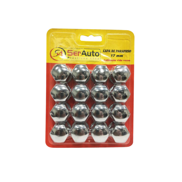 JOGO CAPA PARAFUSO CROMADA 17MM SERAUTO